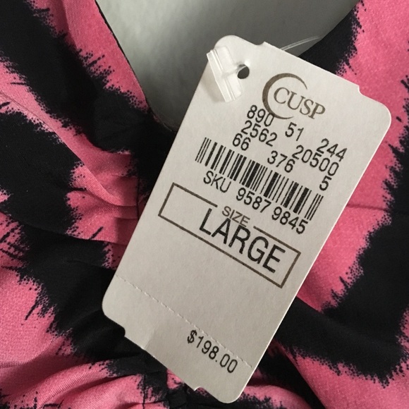 PARKER 100% Silk Spaghetti Strap Chevron Dress - Picture 6 of 6